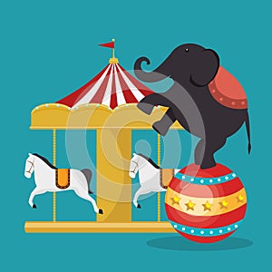 Elephant circus show icons