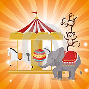 Elephant circus show icons