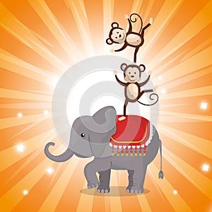 Elephant circus show icons