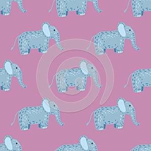 Elephant cute seamless pattern. Background with kids toy