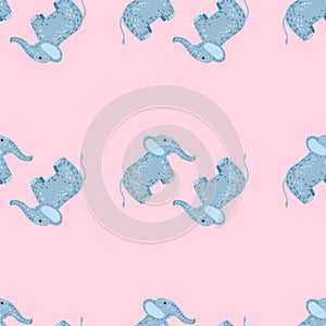 Elephant cute seamless pattern. Background with kids toy