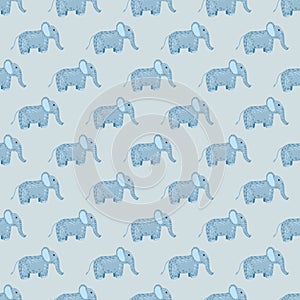 Elephant cute seamless pattern. Background with kids toy