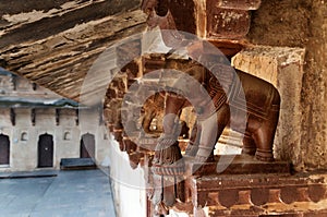 Elephant detail decorative of Jahangir Mahal or Orchha Palace