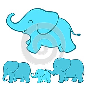 Elephant family cartoon