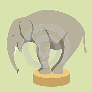 Elephant flat style vector illustration profile