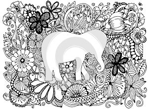 Elephant in frame. Vector image