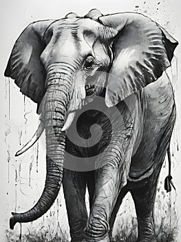 an elephant has long tusks and a long tusk with two tusk