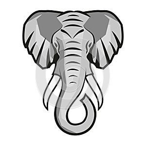 Elephant head animal mascot logo vector illustration