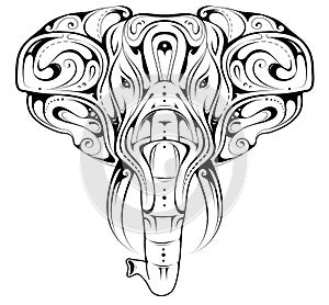 Elephant head elegant tattoo