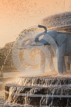 Elephant head fountain at BAPS Shri Swaminarayan Mandir in Atlanta, GA - the largest Hindu temple outside of India