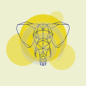 Elephant head geometric lines