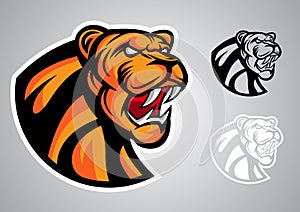 Elephant head logo vector emblem