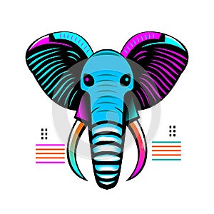 Elephant head vector logo for design purposes and others