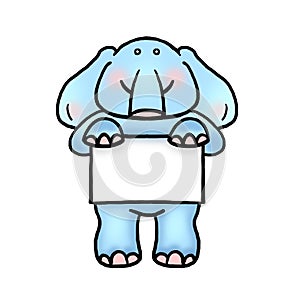 Elephant holding placard illustration