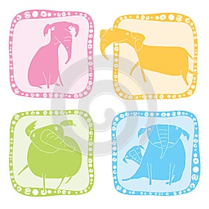 Elephant icon set