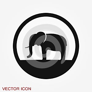 Elephant icon, vector logo line art illustration