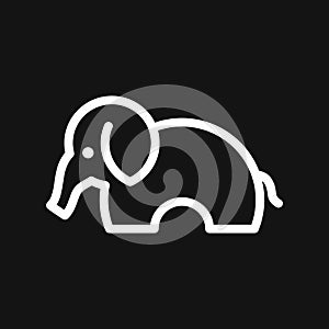 Elephant icon, vector logo line art illustration