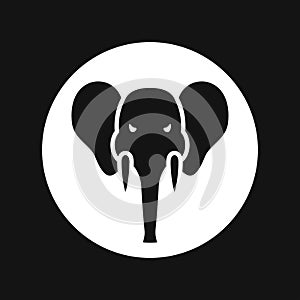 Elephant icon, vector logo line art illustration