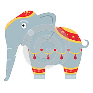 An elephant, an Indian painted elephant