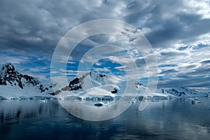 Elephant Island, Antarctica with dramatic sky