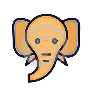 Elephant Isolated Vector icon that can be easily modified or edited photo