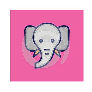 Elephant Isolated Vector icon that can be easily modified or edited photo
