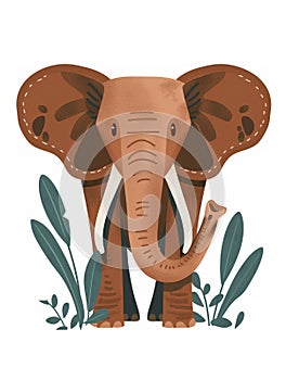 elephant isolated on white transparent background. PNG format