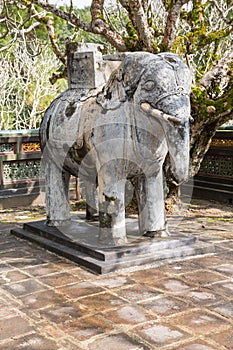 Elephant at Khiem Tomb of Tu Duc in Hue Vietnam