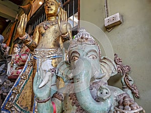 Ganesha and Buddha in a souvenir shop