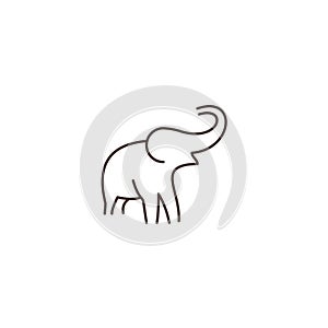 Elephant line logo template. design vector icon.