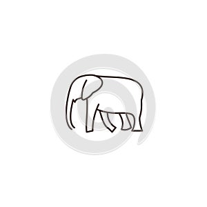 Elephant line logo template. design vector icon.