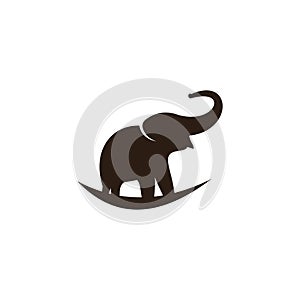 Elephant line logo template. design vector icon