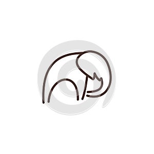 Elephant line logo template. design vector icon Elephant line logo template. design vector icon