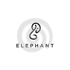 Elephant line logo vector icon design template