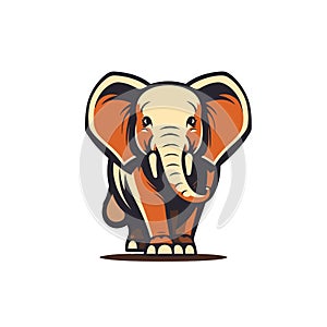 Elephant logo animal character logo mascot vector cartoon illustration