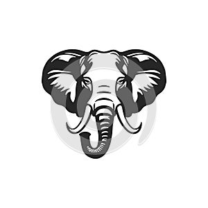 Elephant Logo of Animal head silhouette vector