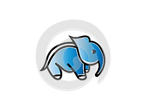 Elephant logo. Kids elephant logo. Drawing. Elephant vector