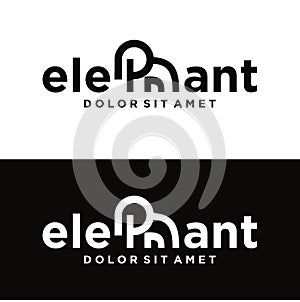 Elephant Logo mascot line art Design Vector with Modern Illustration Concept Style for Badge, Emblem and Tshirt minimalist
