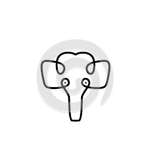 Elephant logo vector with line art style. Icon template isolated on white background.