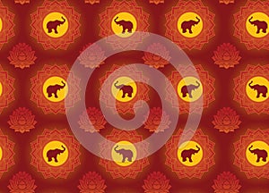 Elephant and lotus background