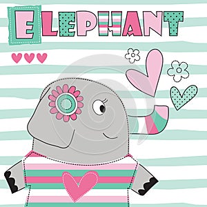 Elephant love vector illustration