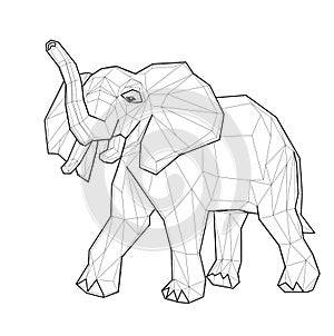 Elephant - low polygon illustration