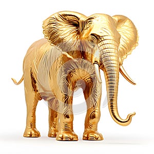 Elephant made from gold, golden elephant