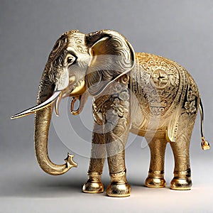 An elephant marches in a beautiful light