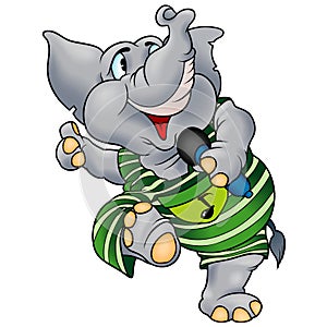 Elephant with microphone