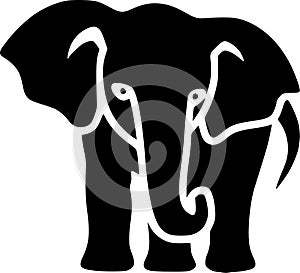 Elephant - minimalist and flat logo - vector illustration
