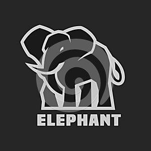 Elephant. Monochrome logo. photo