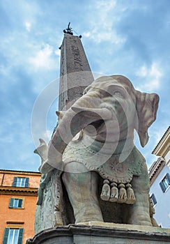 Elephant and Obelisk by Bernini in Piazza della Minerva, Rome, I photo