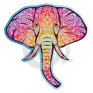Elephant ornament vector