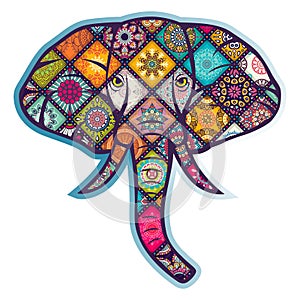 Elephant ornament vector